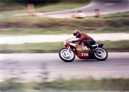 Author at the club hairpin, Cadwell Park.