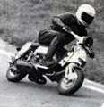 Author at left hander at the bottom of the hill at Cadwell Park