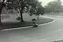 Nick Barnes in his characteristic position at Crystal Palace  on the A.F. 'S' type 125cc 