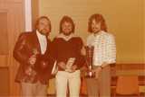 Geoff Stephens, Graham oliver, Steve Collette with the Lambretta Club of Great Britain Club Championship Trophy's won by Hampshire Union in 1978