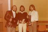 Geoff Stephens, Graham oliver, Steve Collette with the Lambretta Club of Great Britain Club Championship Trophy's won by Hampshire Union in 1978